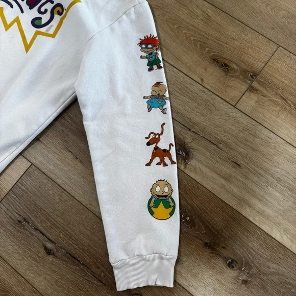 Nickelodeon white long sleeved Rugrats hoodie, multi colored, characters, XL. - Picture 5 of 16